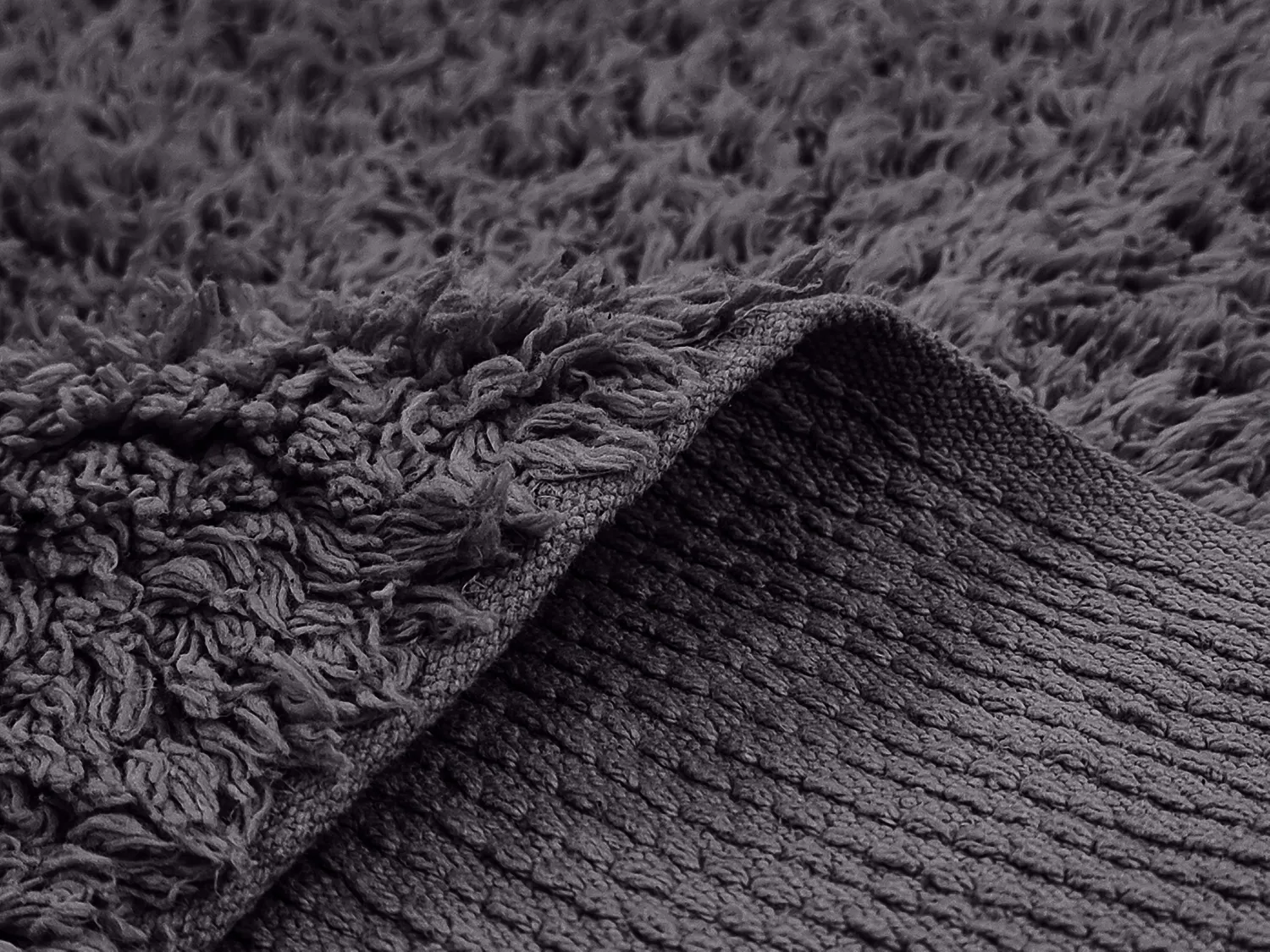 Hoogpolig vloerkleed - Alba Natural Cotton Shaggy (zwart)