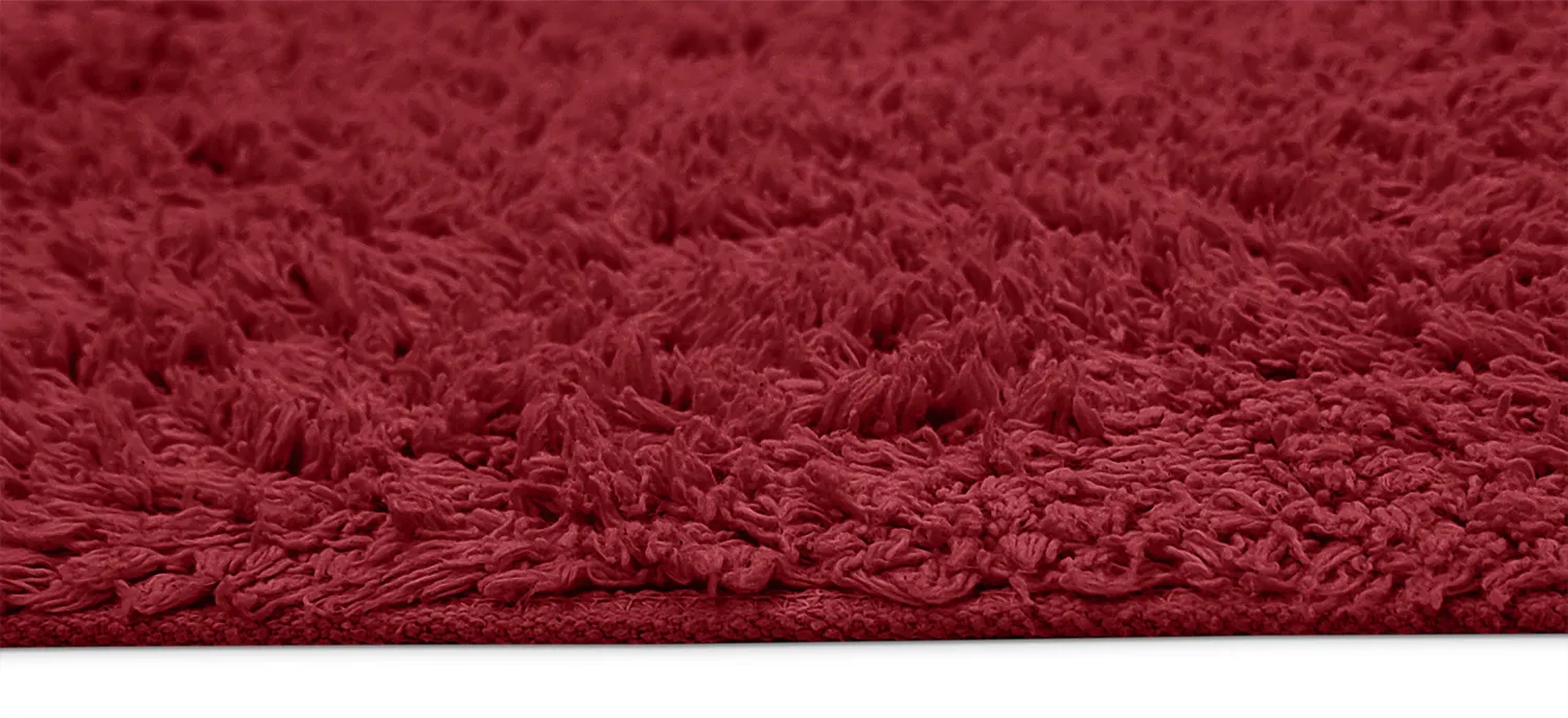 Hoogpolig vloerkleed - Alba Natural Cotton Shaggy (bordeaux)
