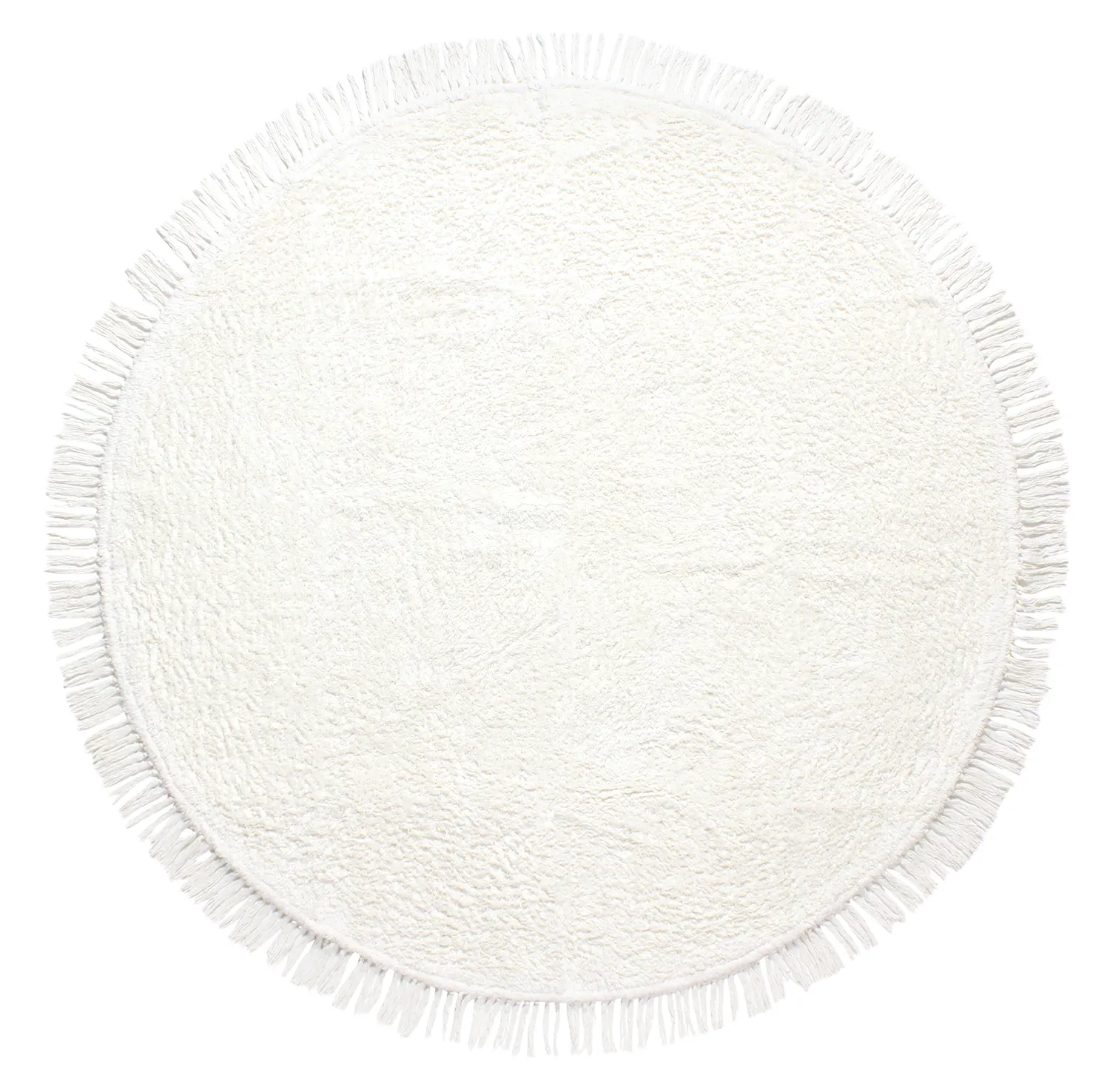 Ronde vloerkleden - Alba Natural Cotton Shaggy (wit)