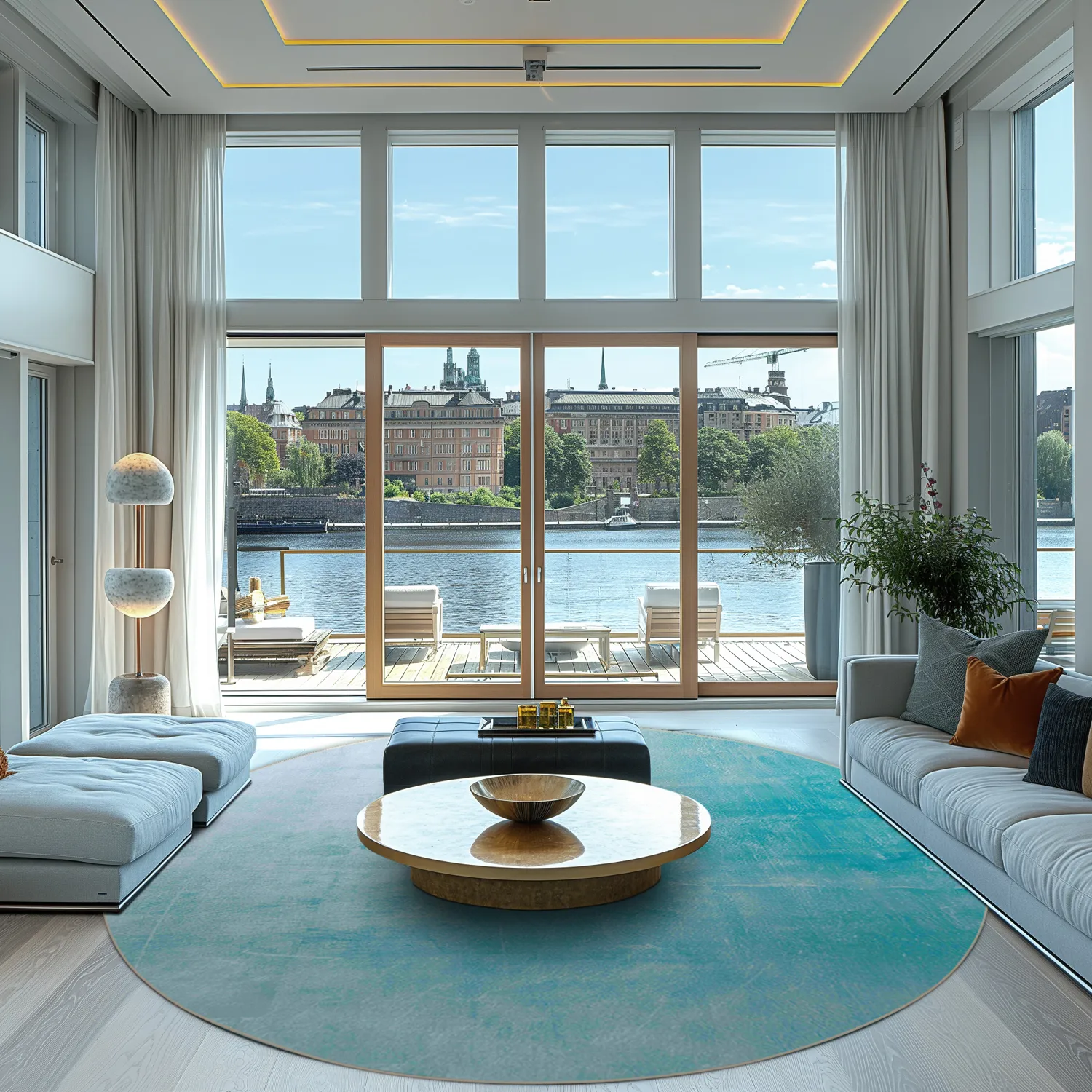 Rond vloerkleed - Artena (lichtblauw)