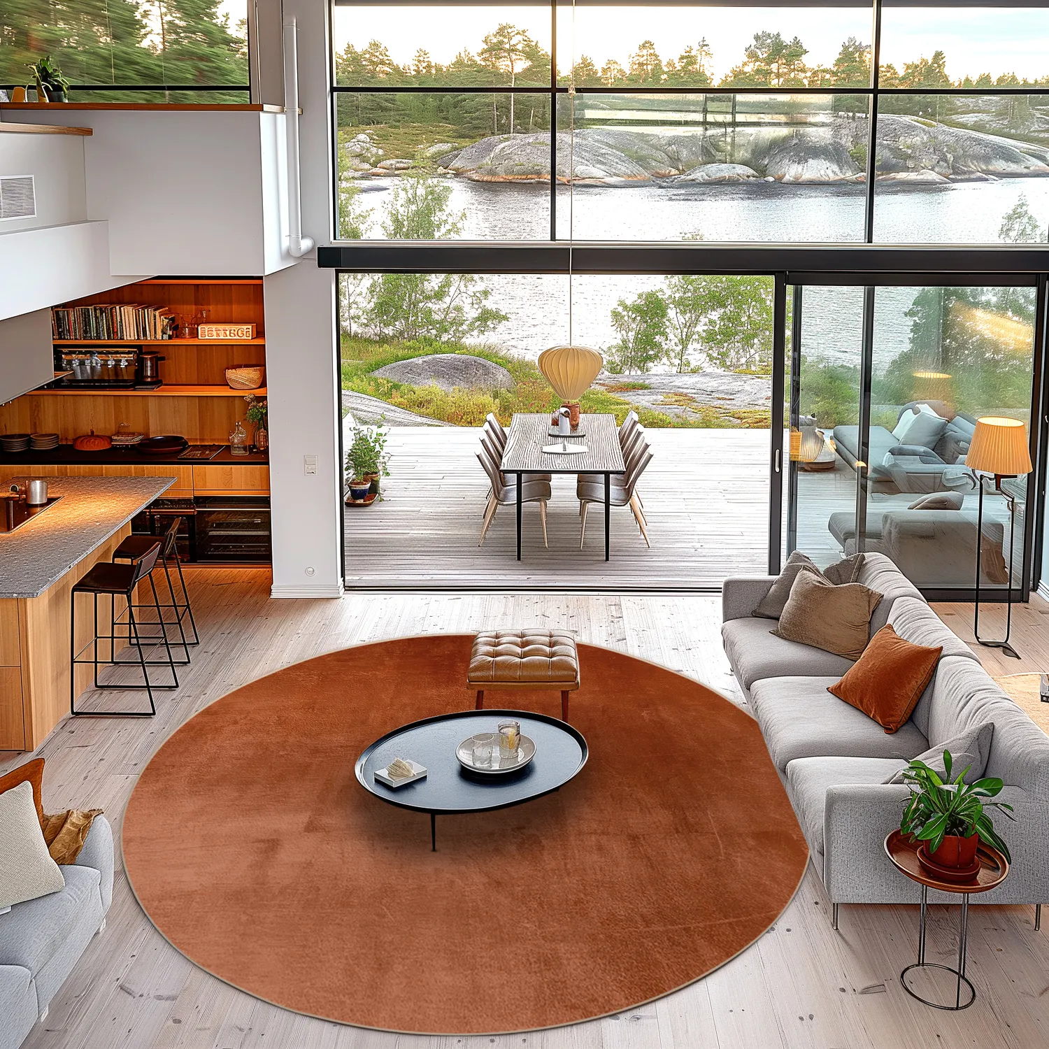 Rond vloerkleed - Artena (terracotta)