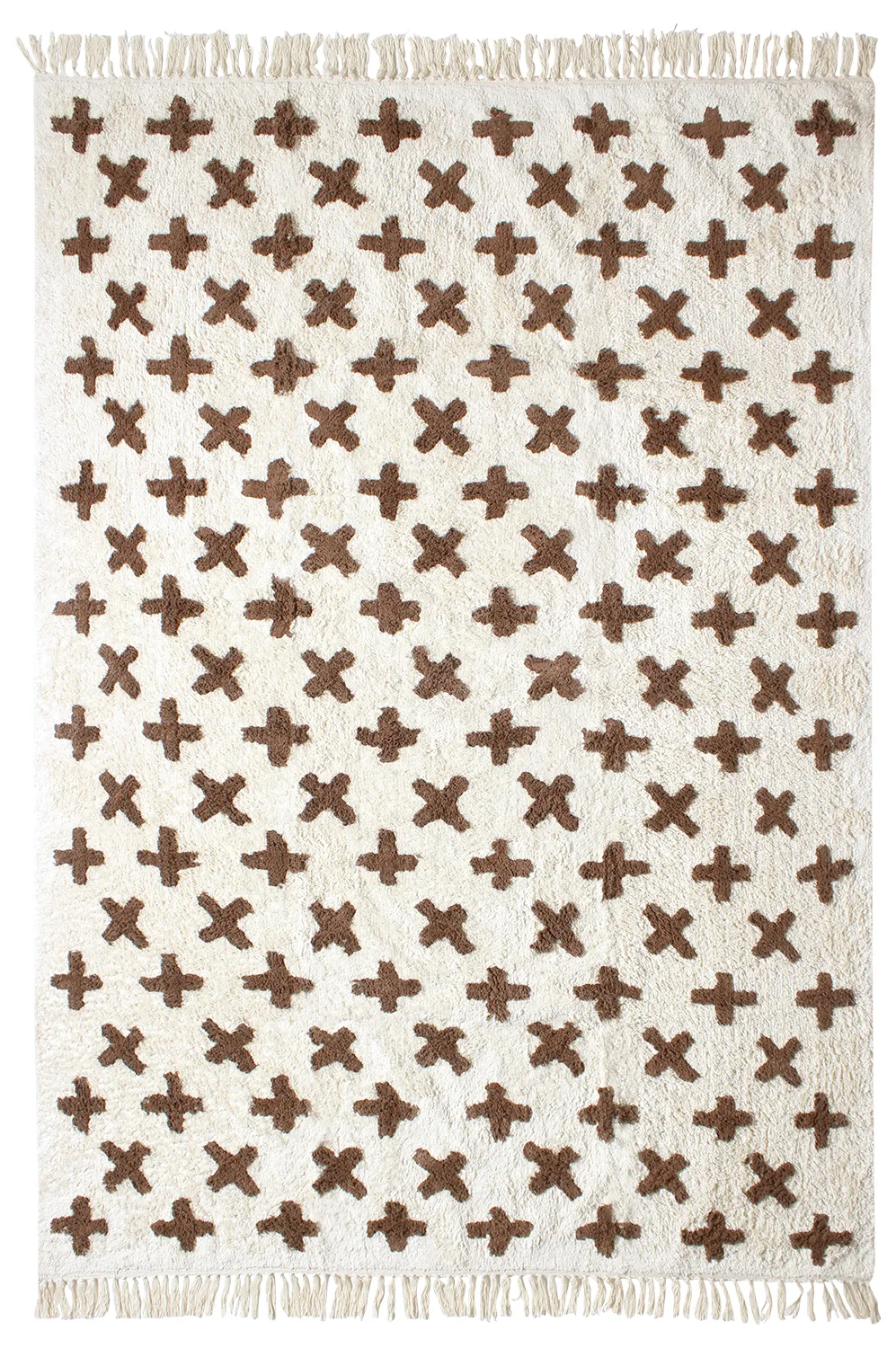 Hoogpolig vloerkleed - Chesley Natural Cotton Shaggy (beige)