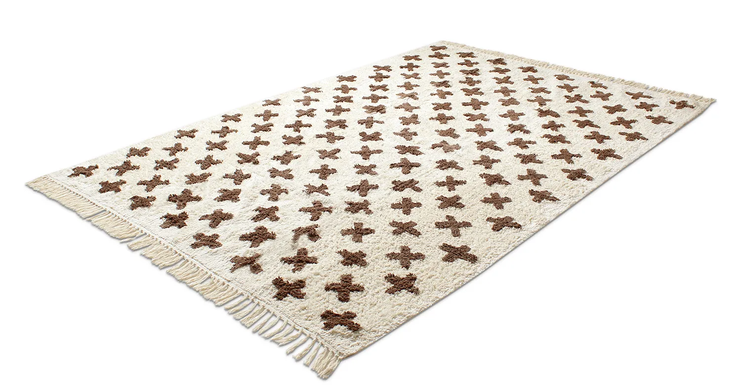 Hoogpolig vloerkleed - Chesley Natural Cotton Shaggy (beige)