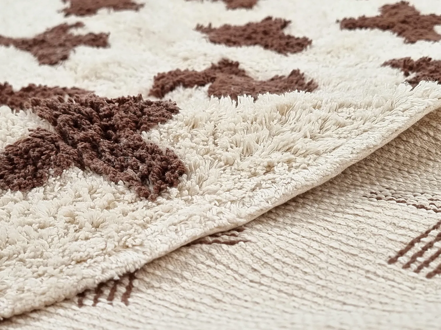 Hoogpolig vloerkleed - Chesley Natural Cotton Shaggy (beige)