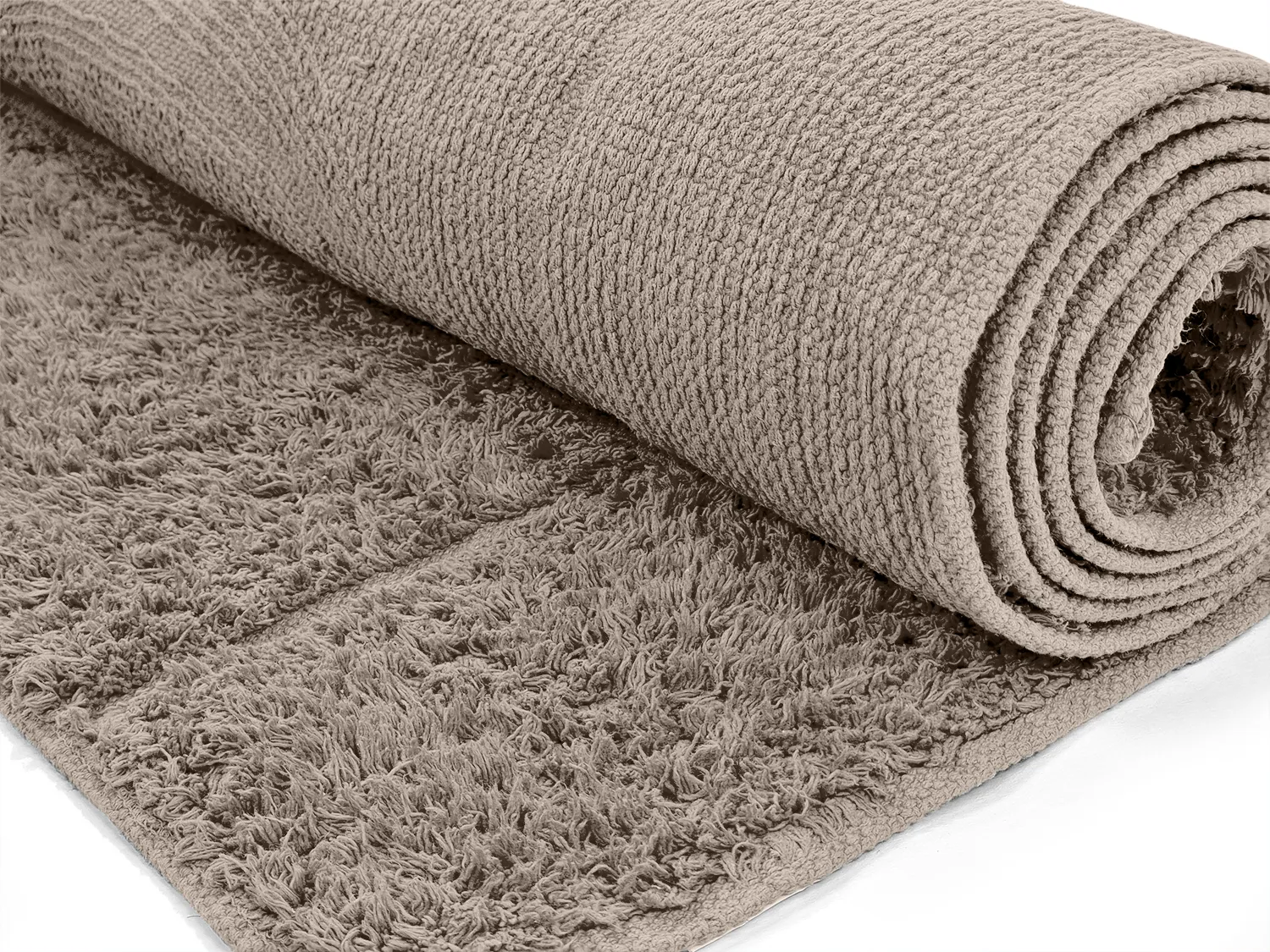 Hoogpolig vloerkleed - Cremona Natural Cotton Shaggy (taupe)