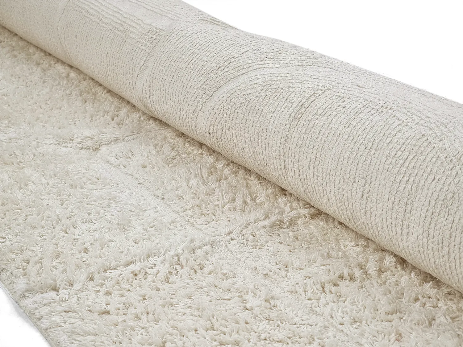Hoogpolig vloerkleed - Cremona Natural Cotton Shaggy (offwhite)