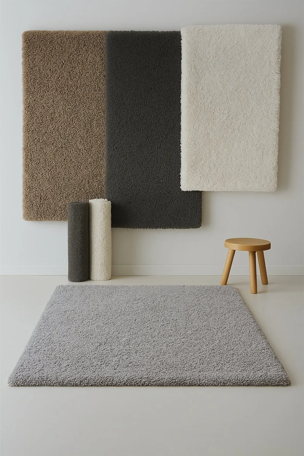 Hoogpolig vloerkleed - Antuco (lichtgrijs)
