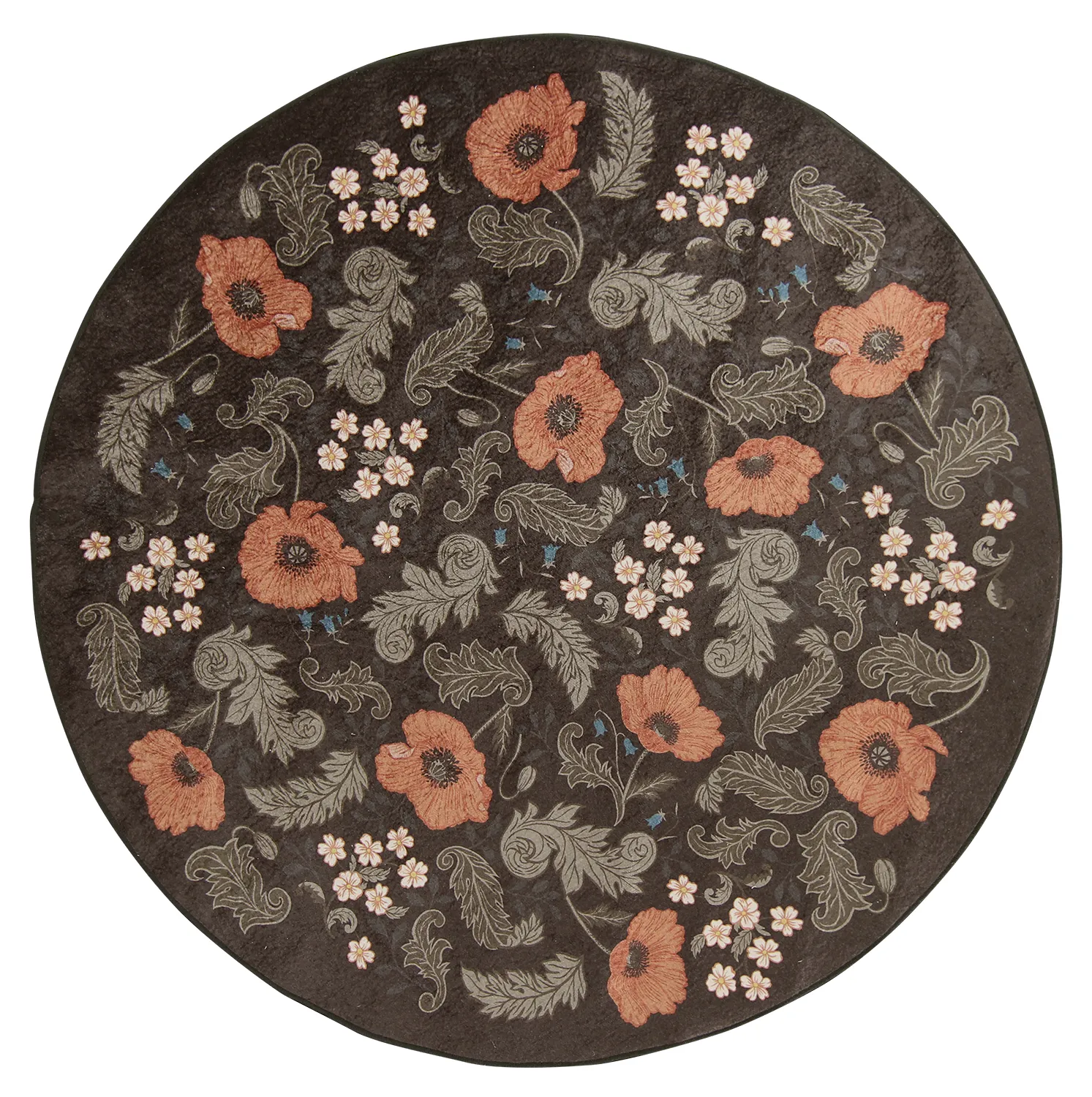 Rond vloerkleed - Poppy (zwart)