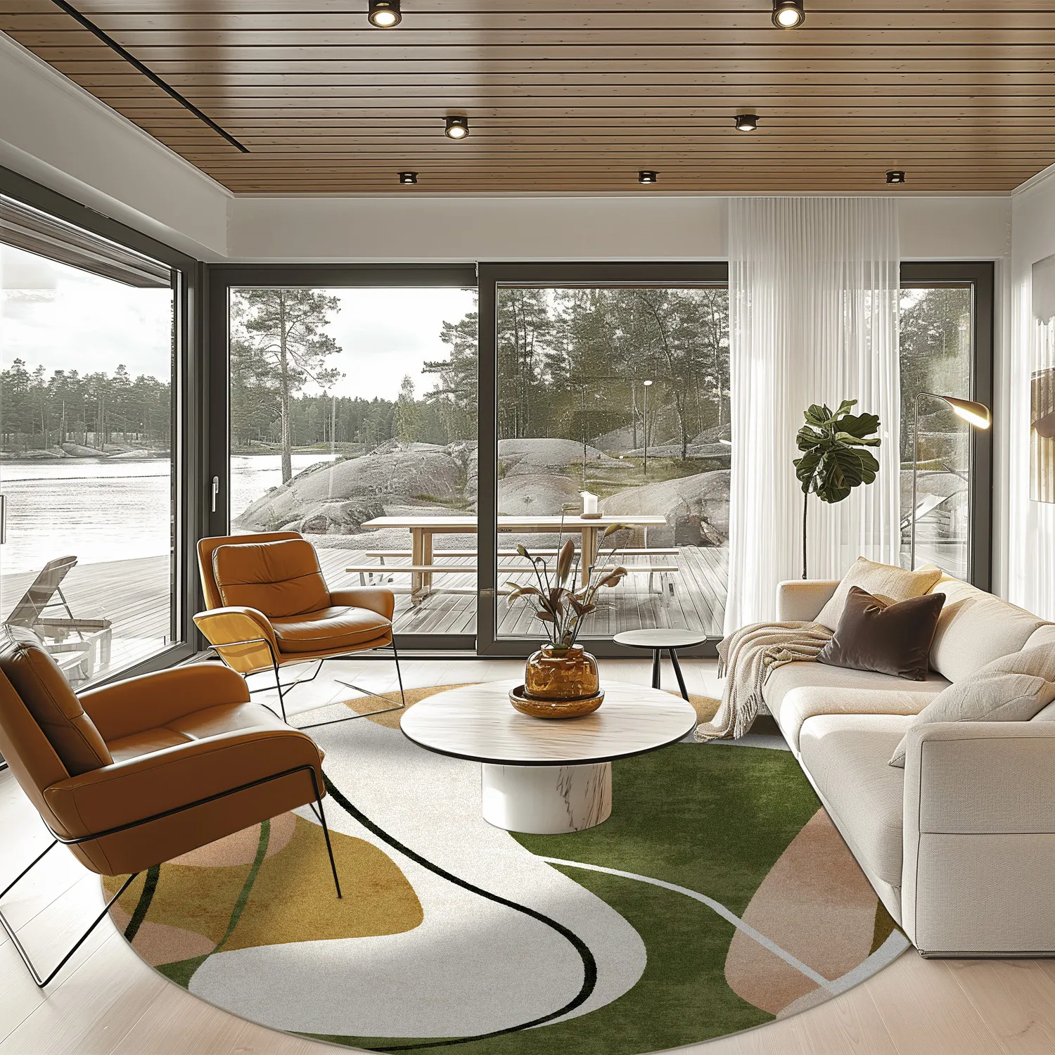 Rond vloerkleed - Cressida (veelkleurig)