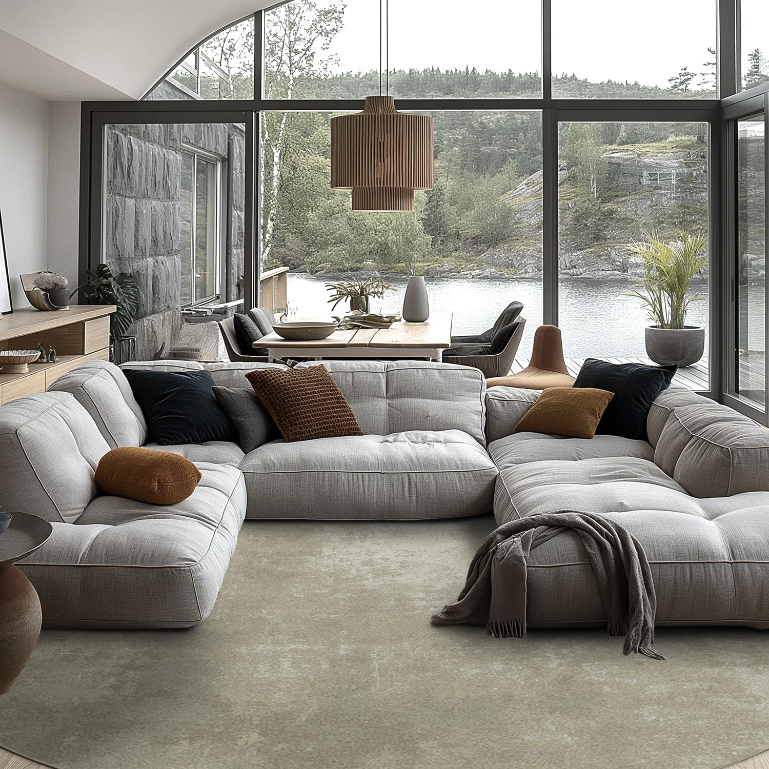 Rond vloerkleed - Lynton (beige)