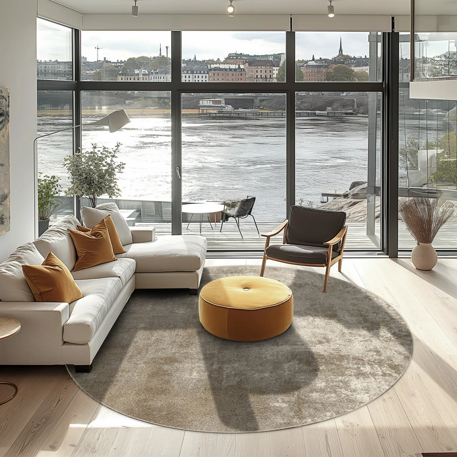 Rond vloerkleed - Lynton (bruin)