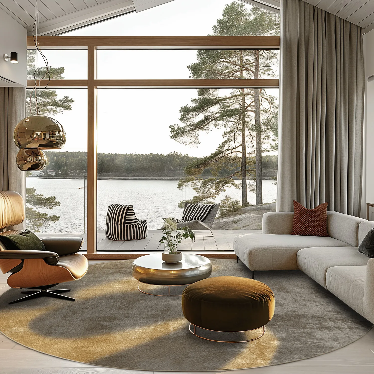 Rond vloerkleed - Lynton (bruin)