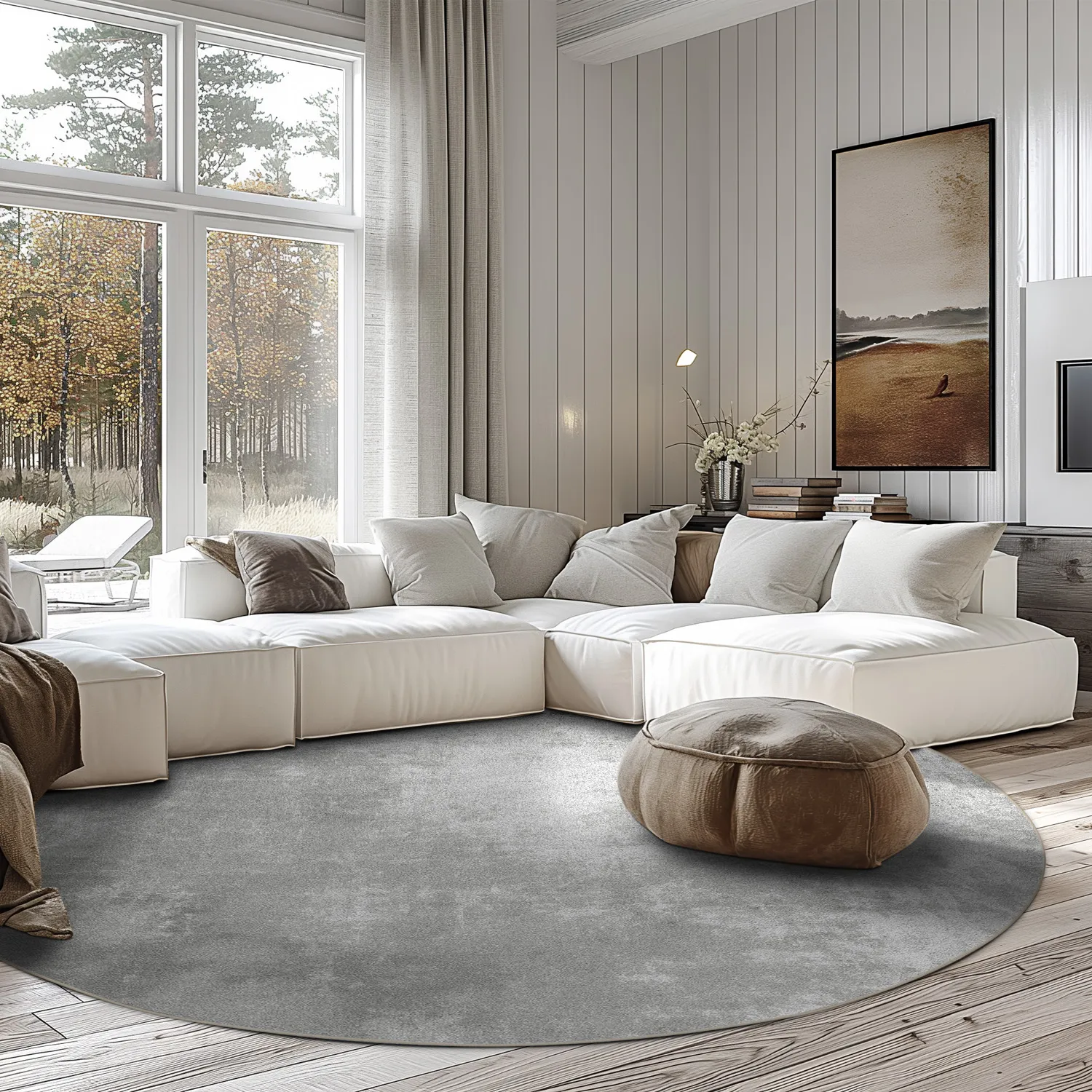 Rond vloerkleed - Lynton (grijs)