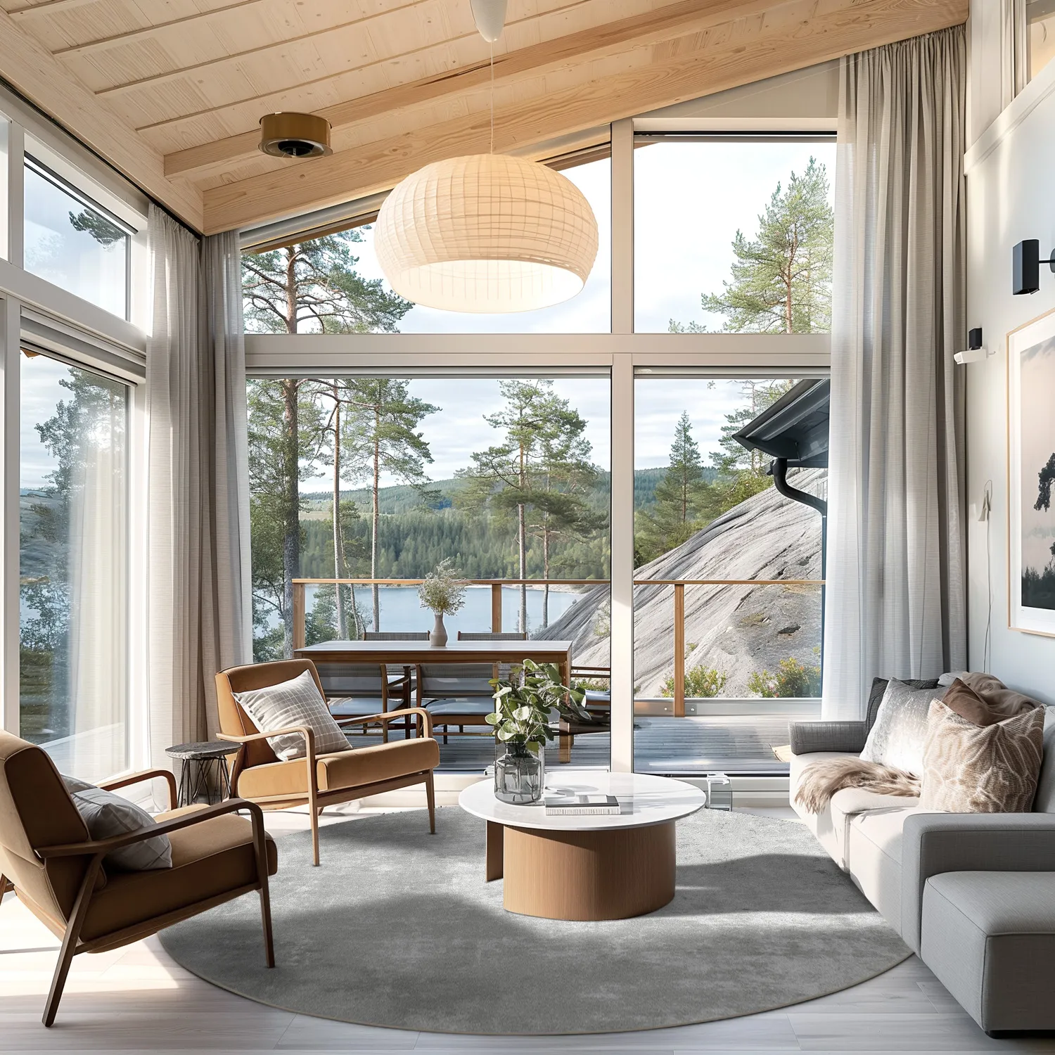 Rond vloerkleed - Lynton (grijs)