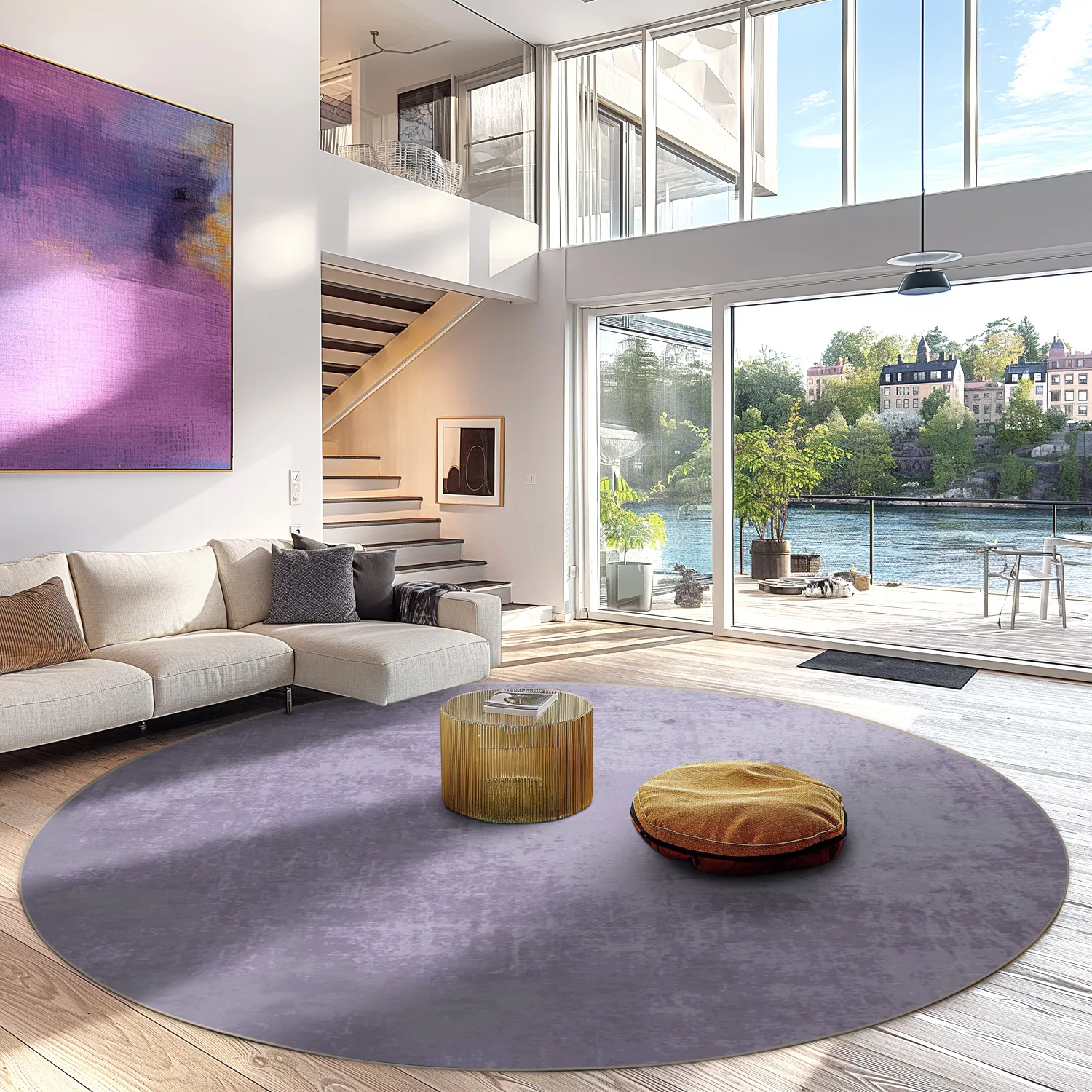 Rond vloerkleed - Lynton (lichtpaars)