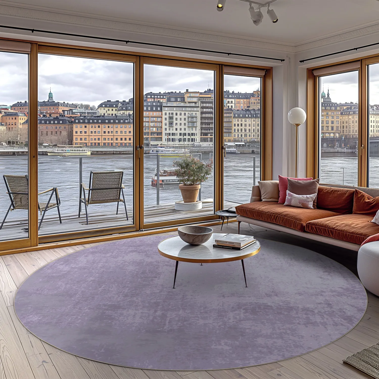 Rond vloerkleed - Lynton (lichtpaars)