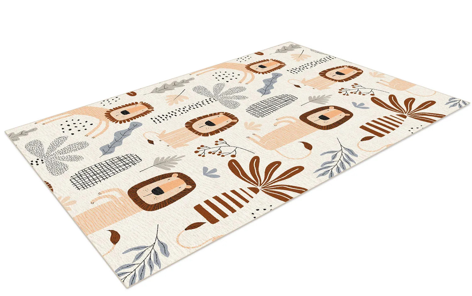 Kindervloerkleed - Lion Friends (beige)