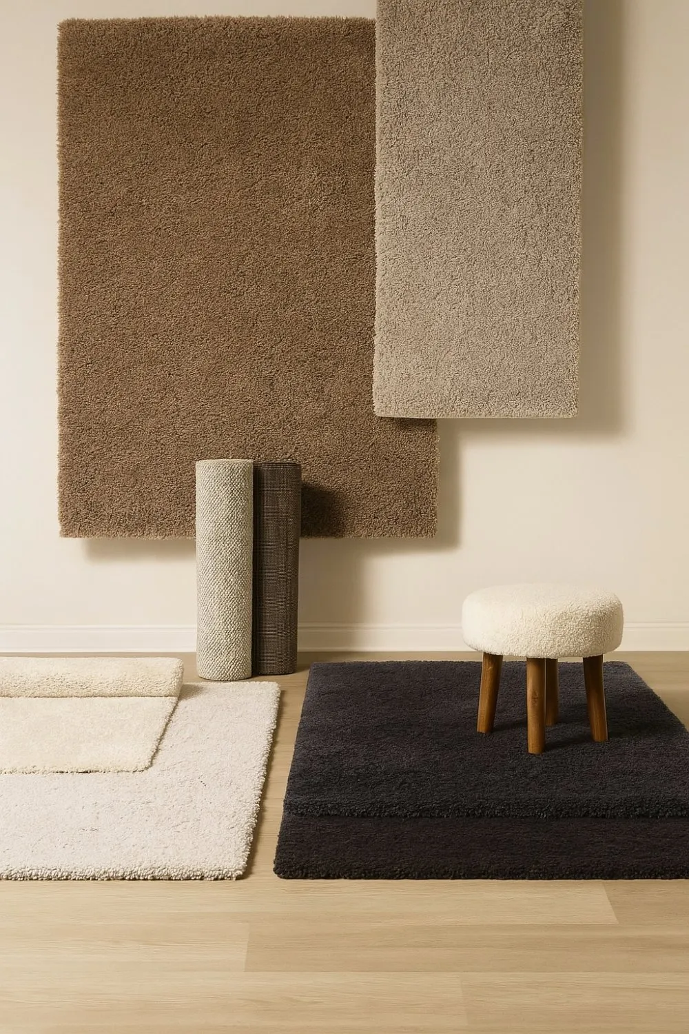 Hoogpolig vloerkleed - Antuco (donker grijs)