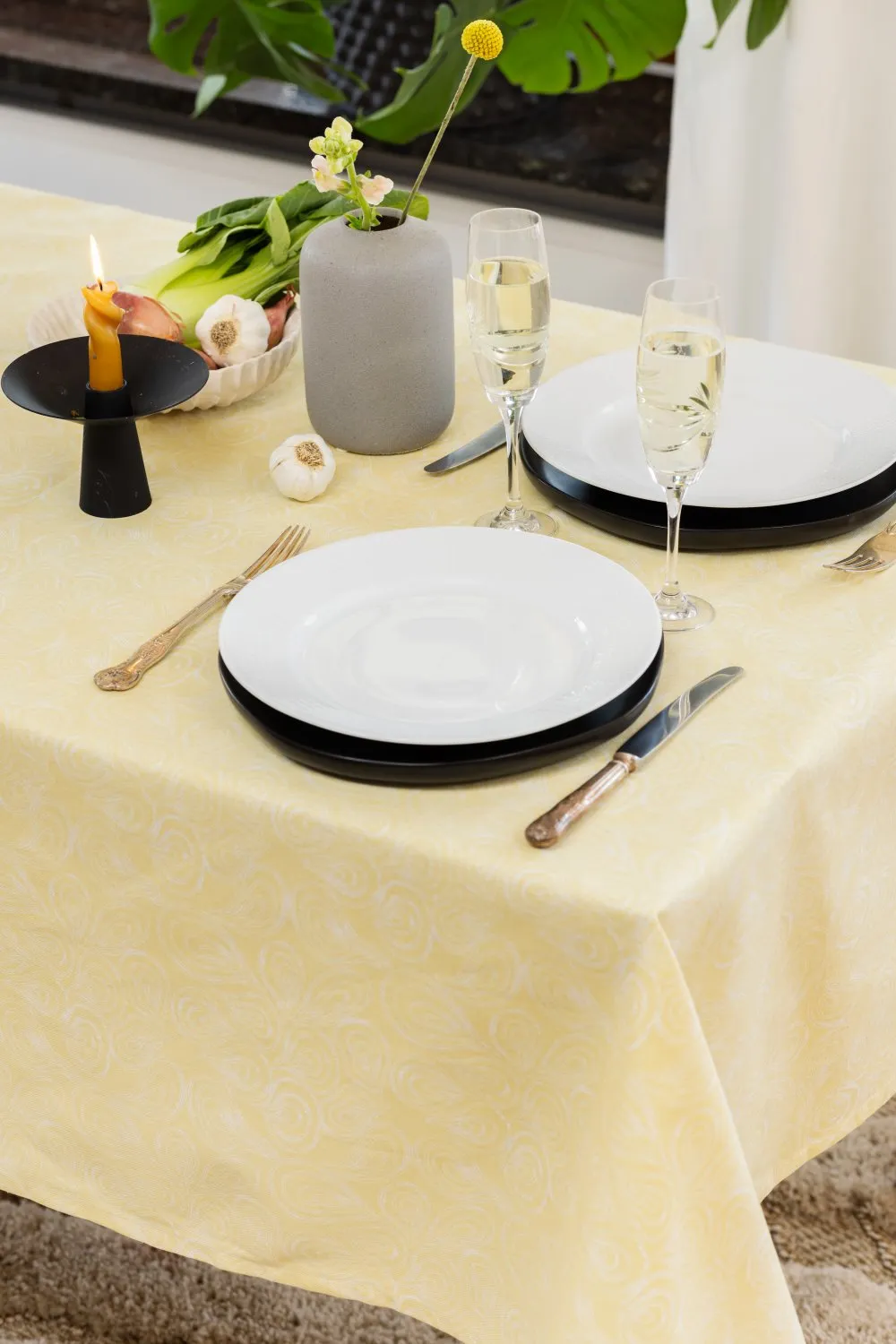 Katoenen tafelkleed - Merja (geel)