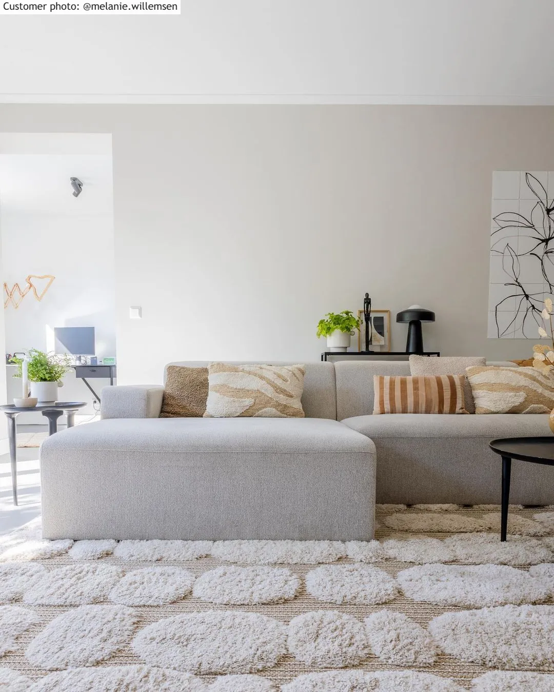 Hoogpolig vloerkleed - Fondi (beige)