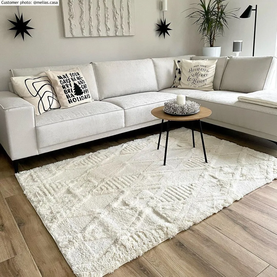 Hoogpolig vloerkleed - Rostock (offwhite)