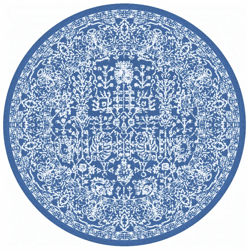 Rond vloerkleed - Menfi (blauw)