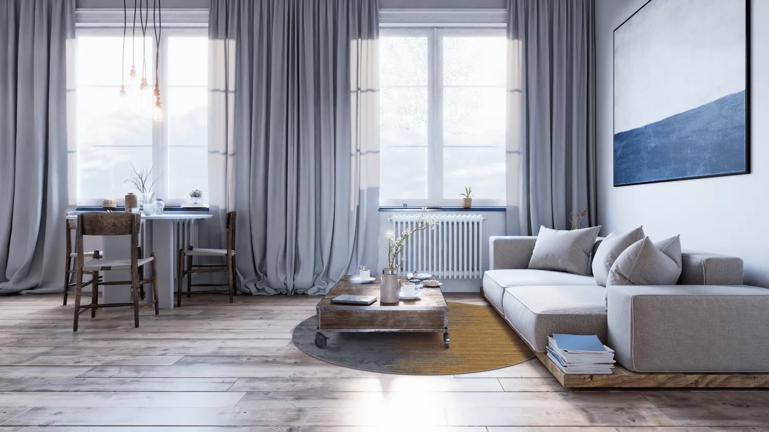 Rond vloerkleed - Mileto (grijs/goud)