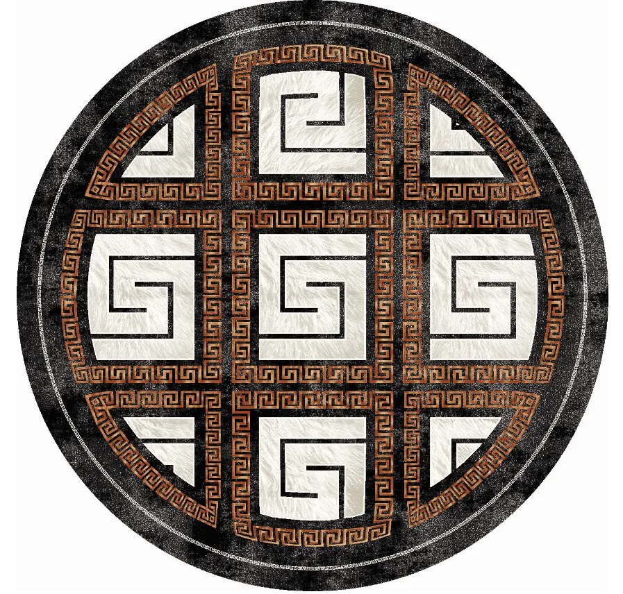 Rond vloerkleed - Milos (zwart/wit)