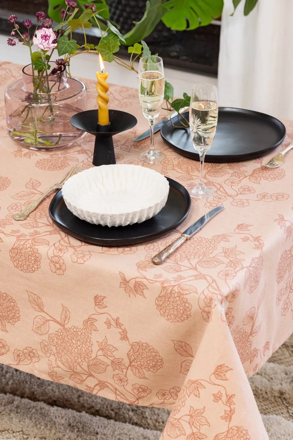 Katoenen tafelkleed - Minna (roos)