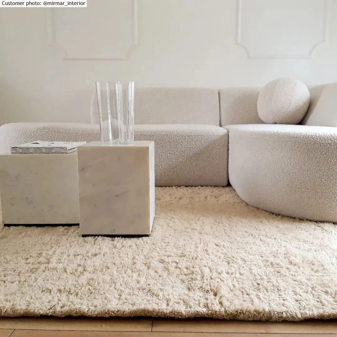 Hoogpolig vloerkleed - Kanvas (beige)