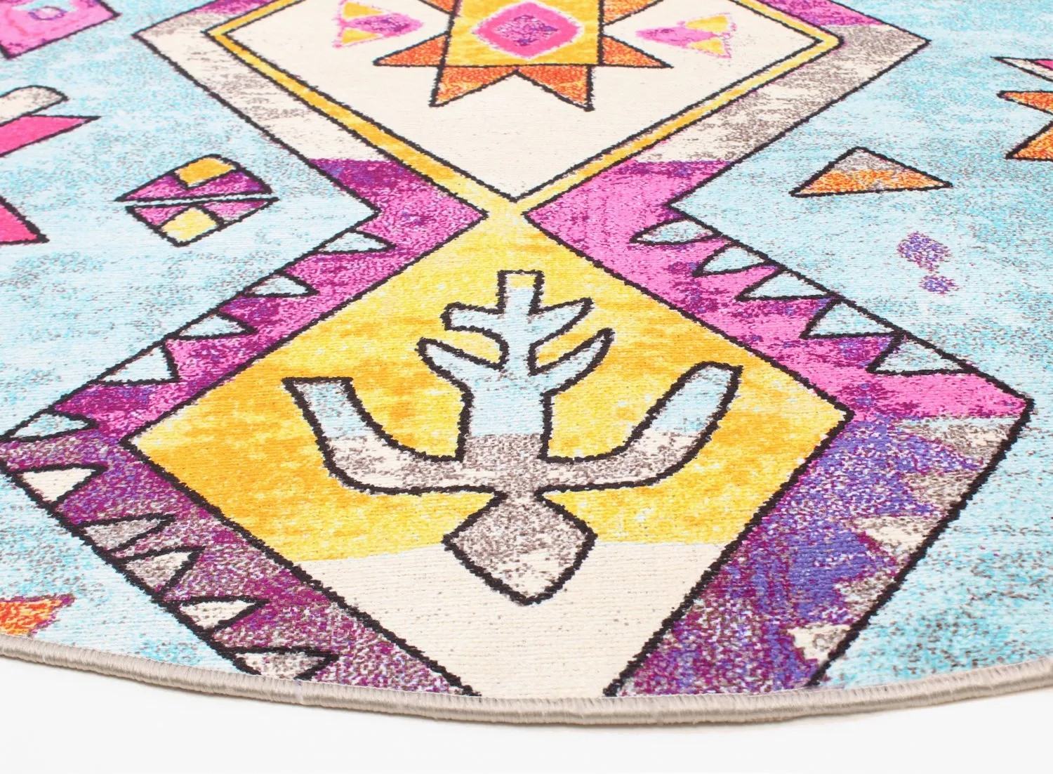 Rond vloerkleed - Misare (blauw/multi)