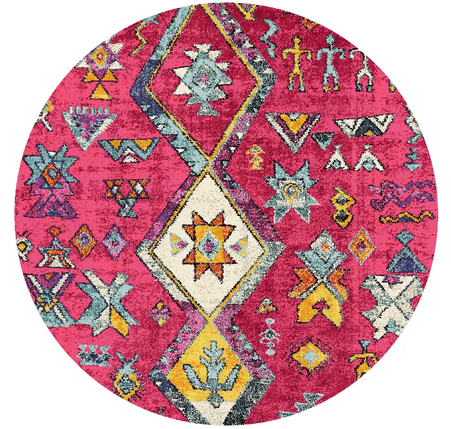 Rond vloerkleed - Misare (roze/multi)