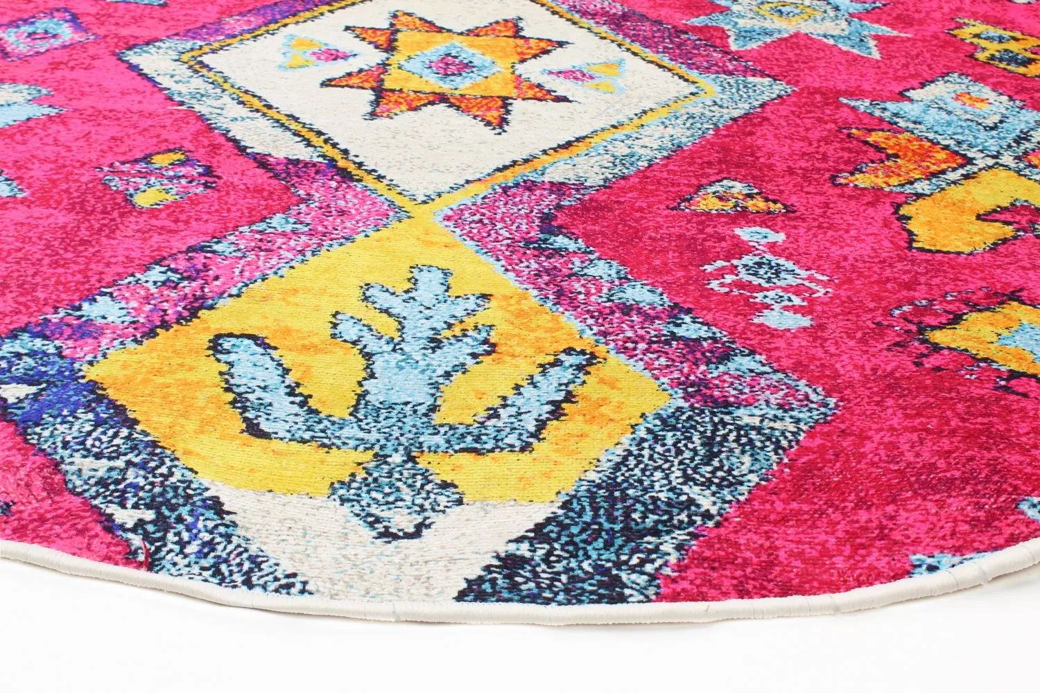 Rond vloerkleed - Misare (roze/multi)