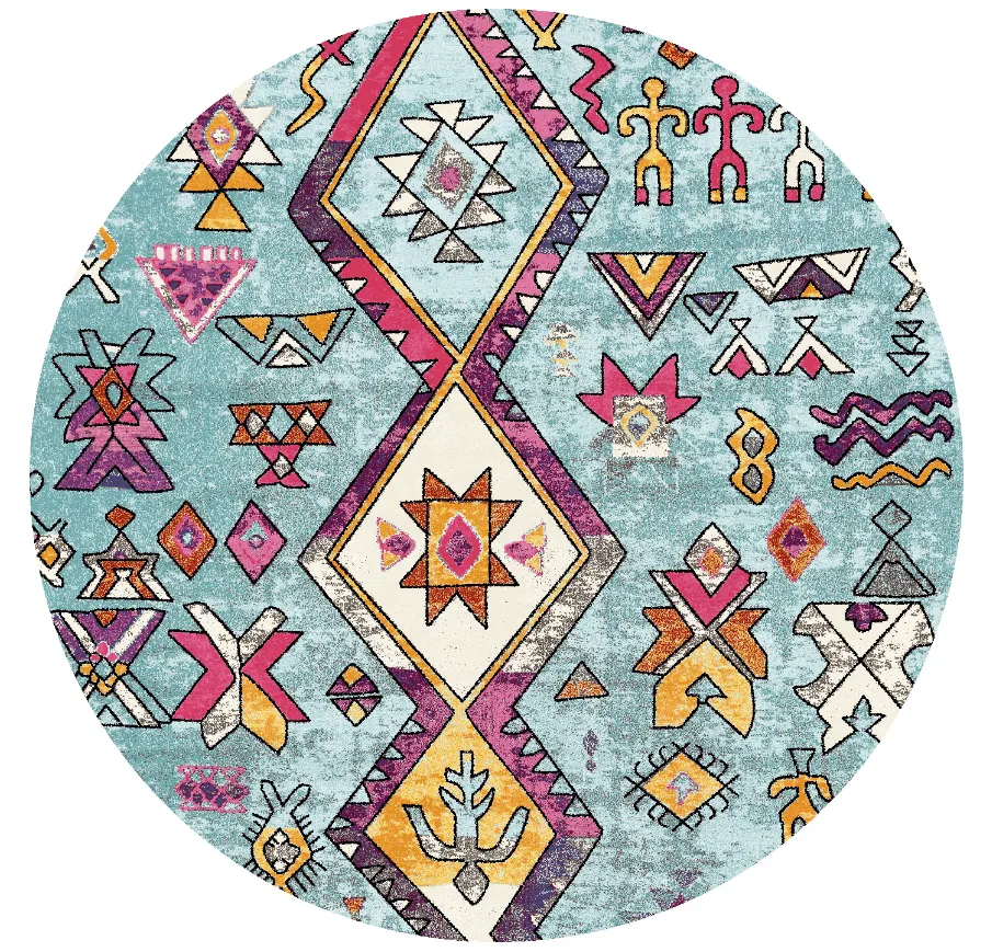 Rond vloerkleed - Misare (blauw/multi)