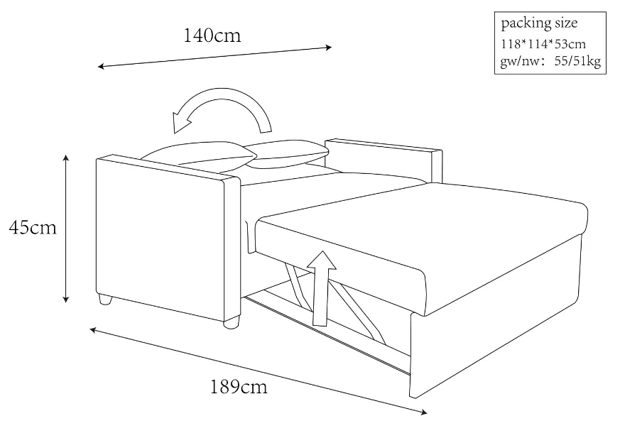 Slaapfauteuil - San Francisco (beige)
