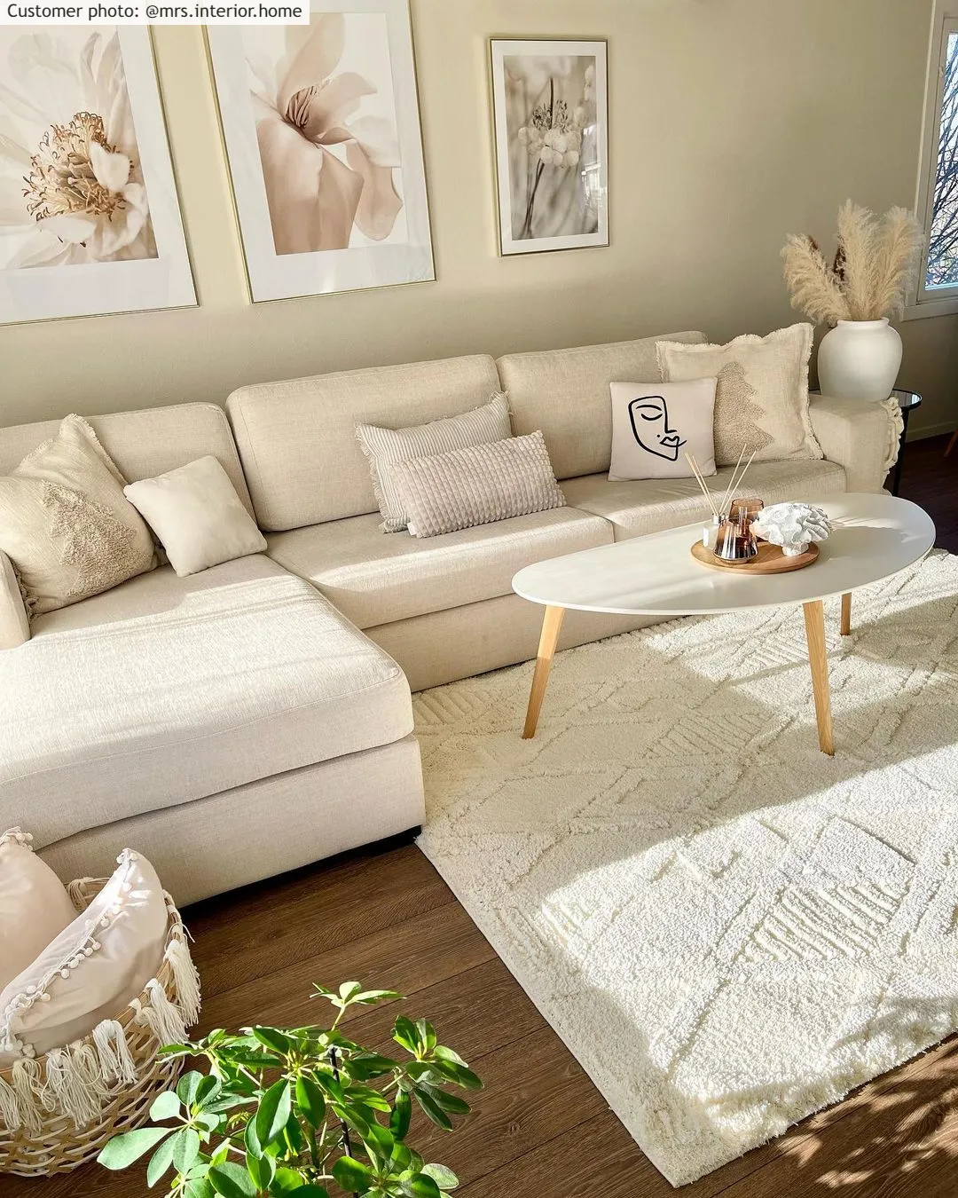 Hoogpolig vloerkleed - Rostock (offwhite)