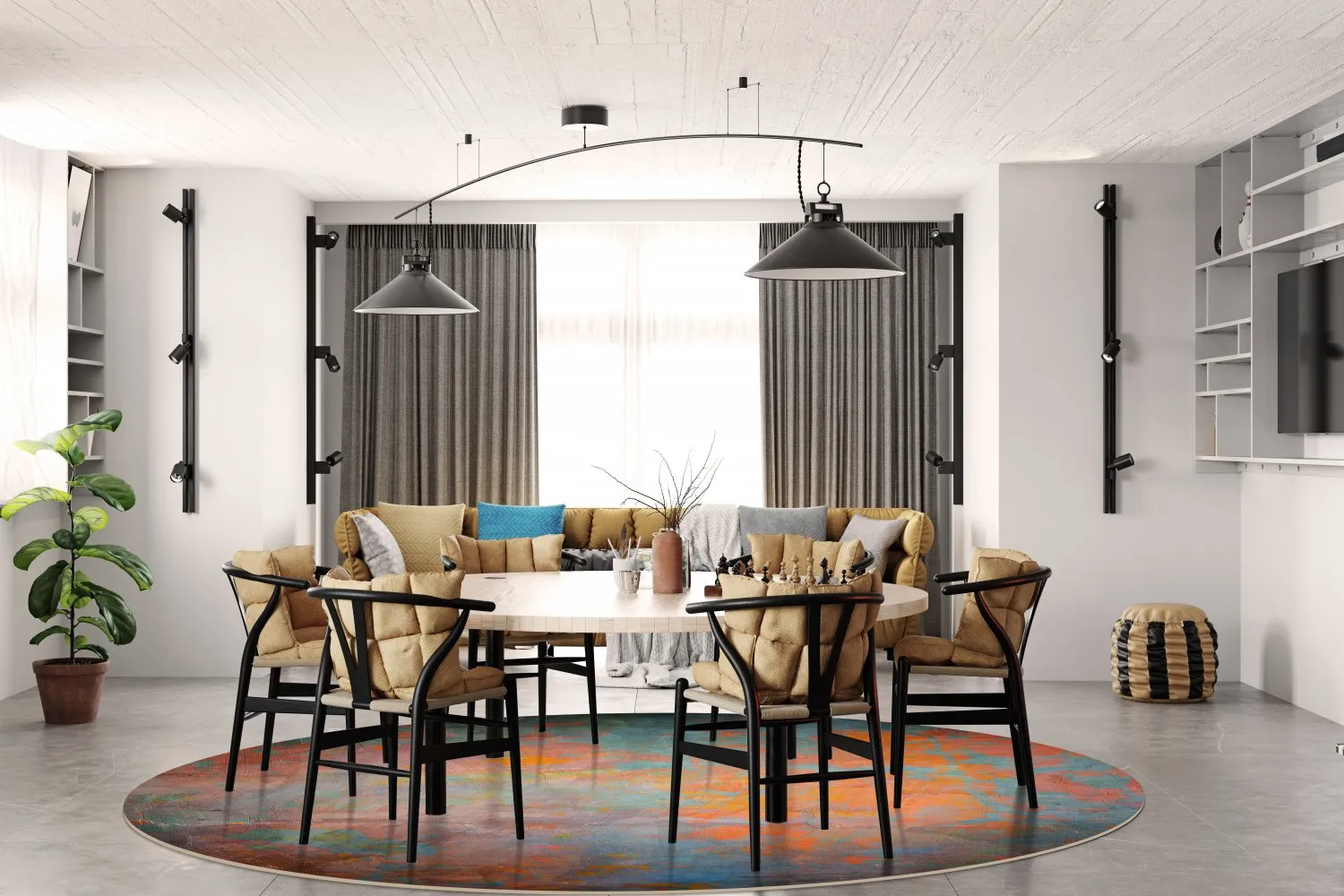 Rond vloerkleed - Foggia (multi)