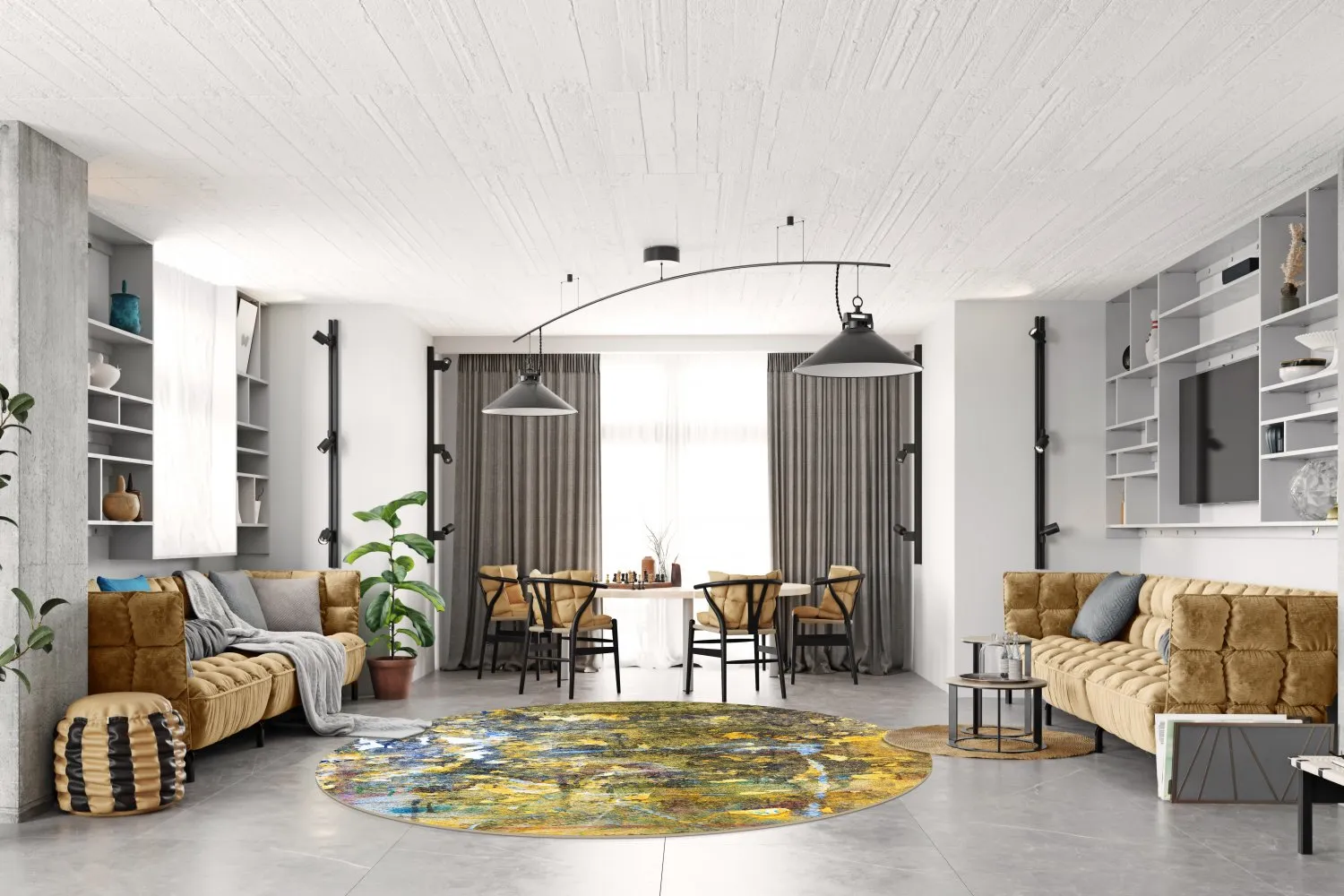 Rond vloerkleed - Catania (multi)