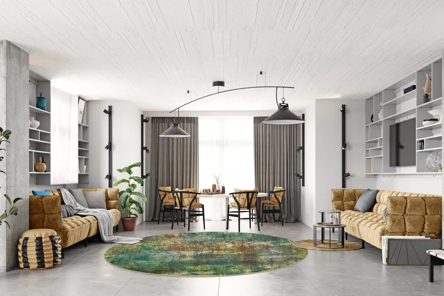 Rond vloerkleed - Palermo (multi)