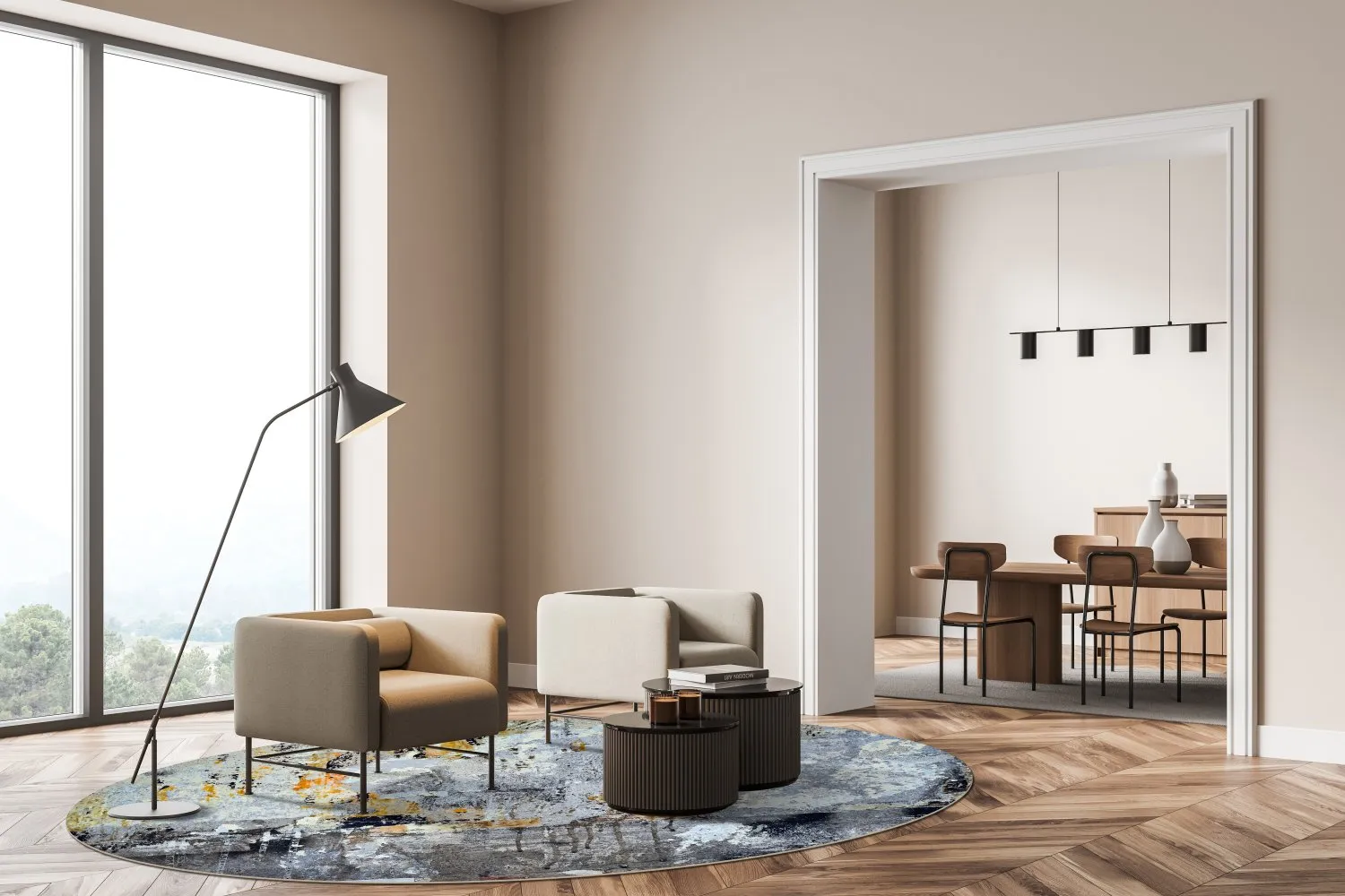 Rond vloerkleed - Pias (multi)