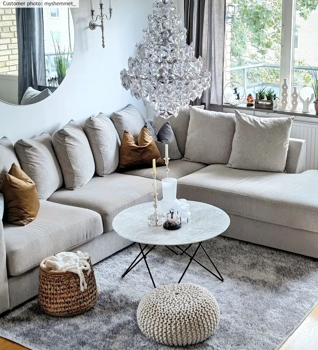 Hoogpolig vloerkleed - Cosy (zilver)