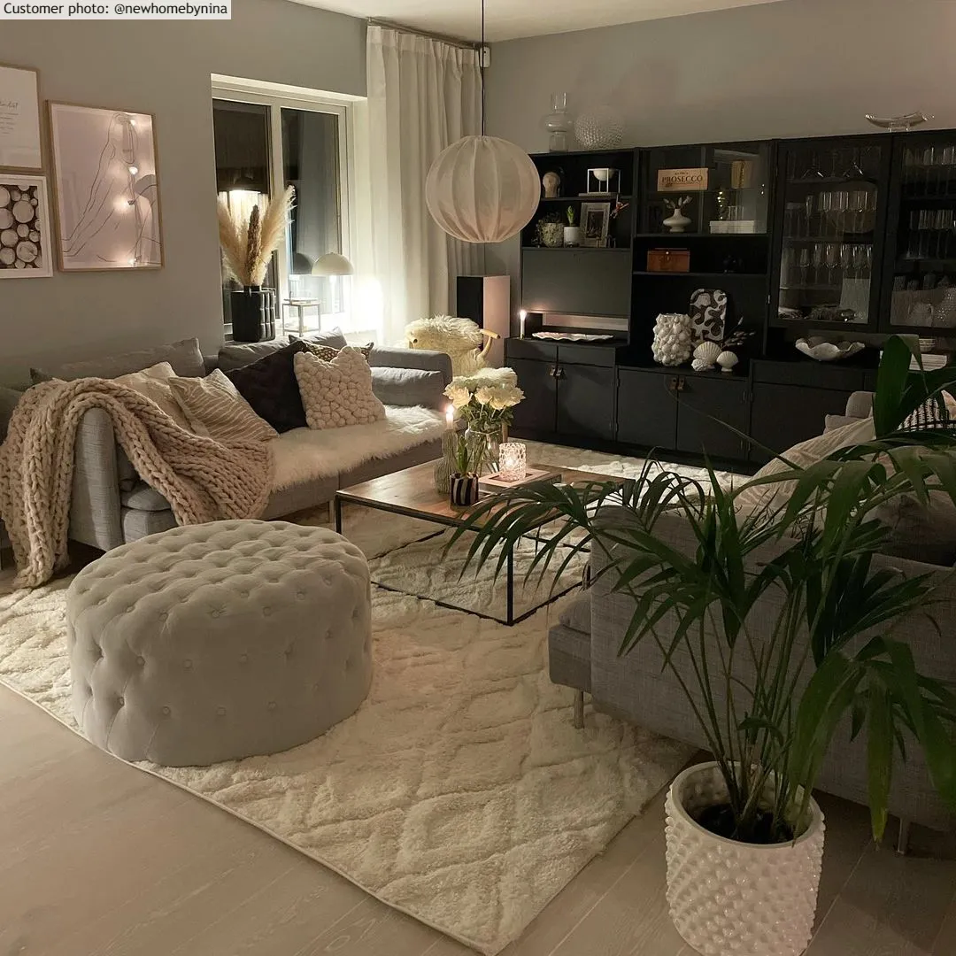 Hoogpolig vloerkleed - Everett (offwhite)