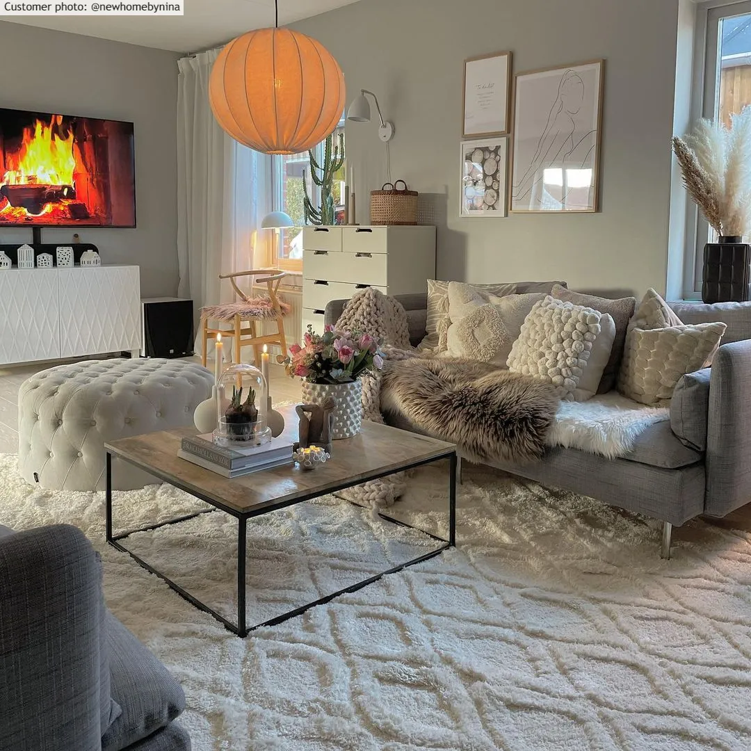 Hoogpolig vloerkleed - Everett (offwhite)