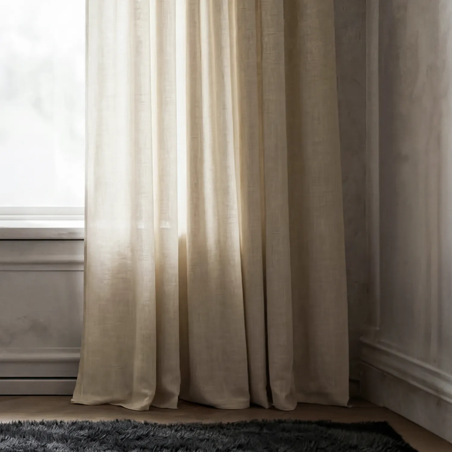 Gordijnen 2-pack - Linnen gordijn Noemi (beige)