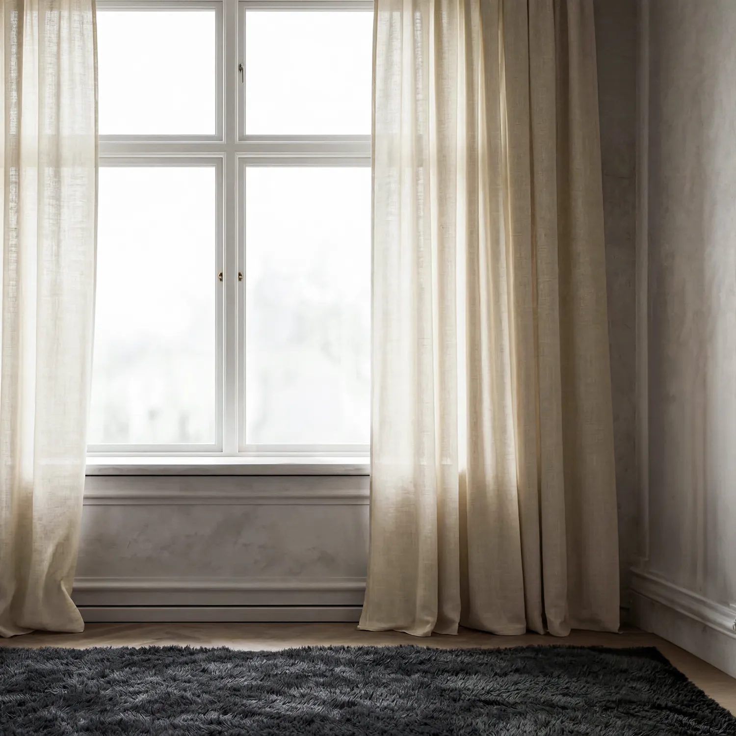 Gordijnen 2-pack - Linnen gordijn Noemi (beige)