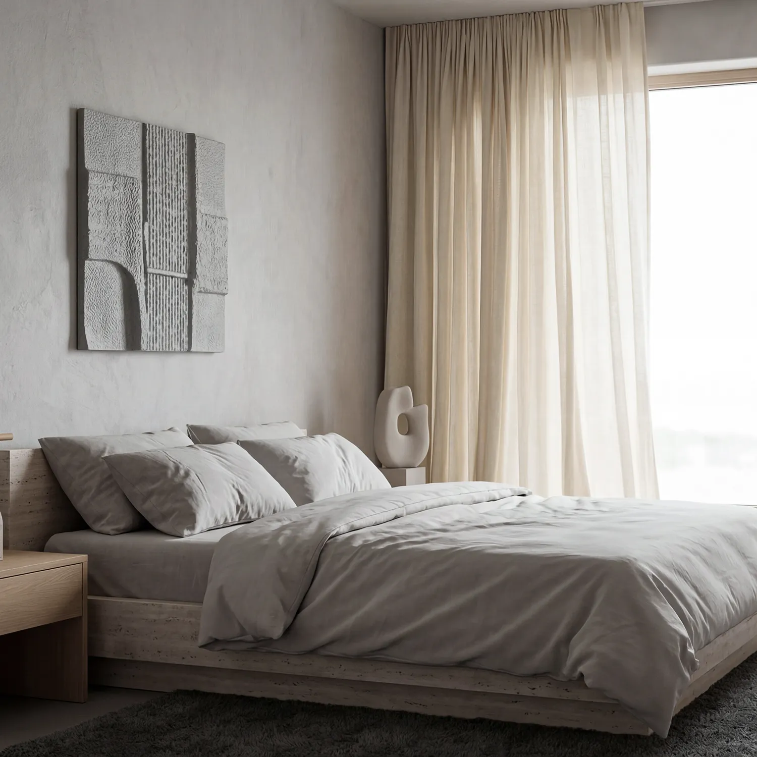 Gordijnen 2-pack - Linnen gordijn Noemi (beige)