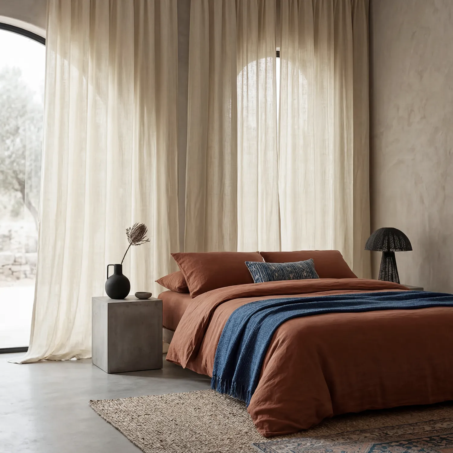 Gordijnen 2-pack - Linnen gordijn Noemi (beige)