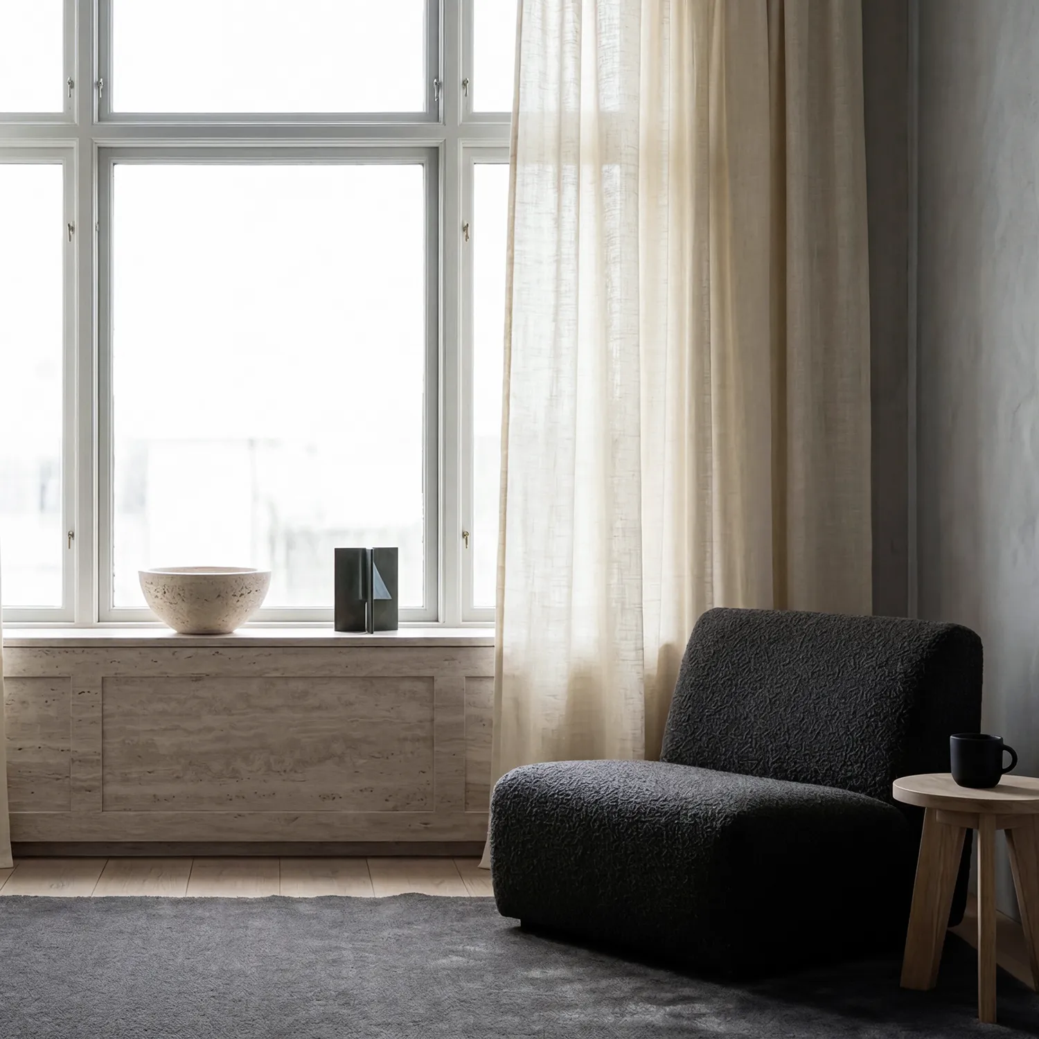 Gordijnen 2-pack - Linnen gordijn Noemi (room)