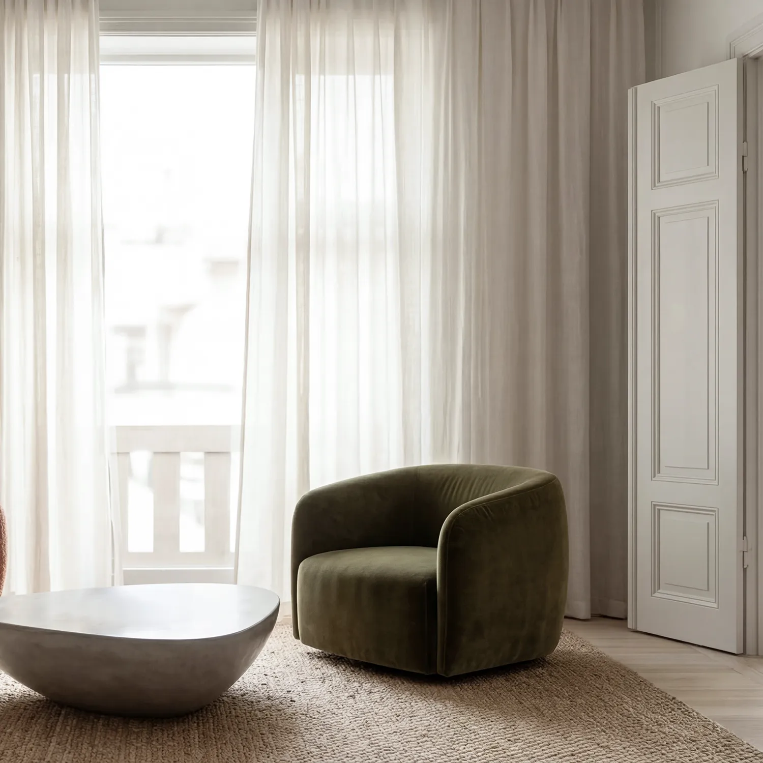 Gordijnen 2-pack - Linnen gordijn Noemi (room)