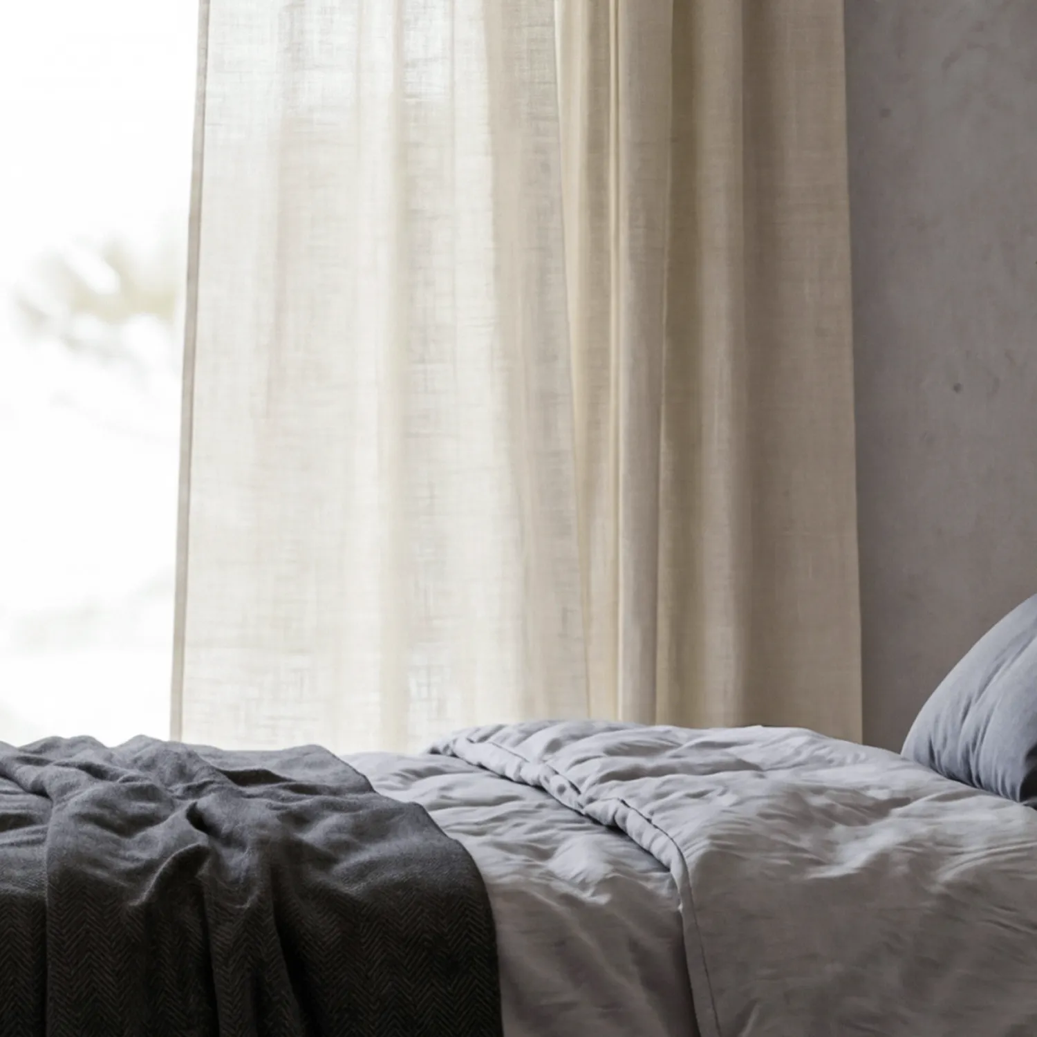 Gordijnen 2-pack - Linnen gordijn Noemi (room)